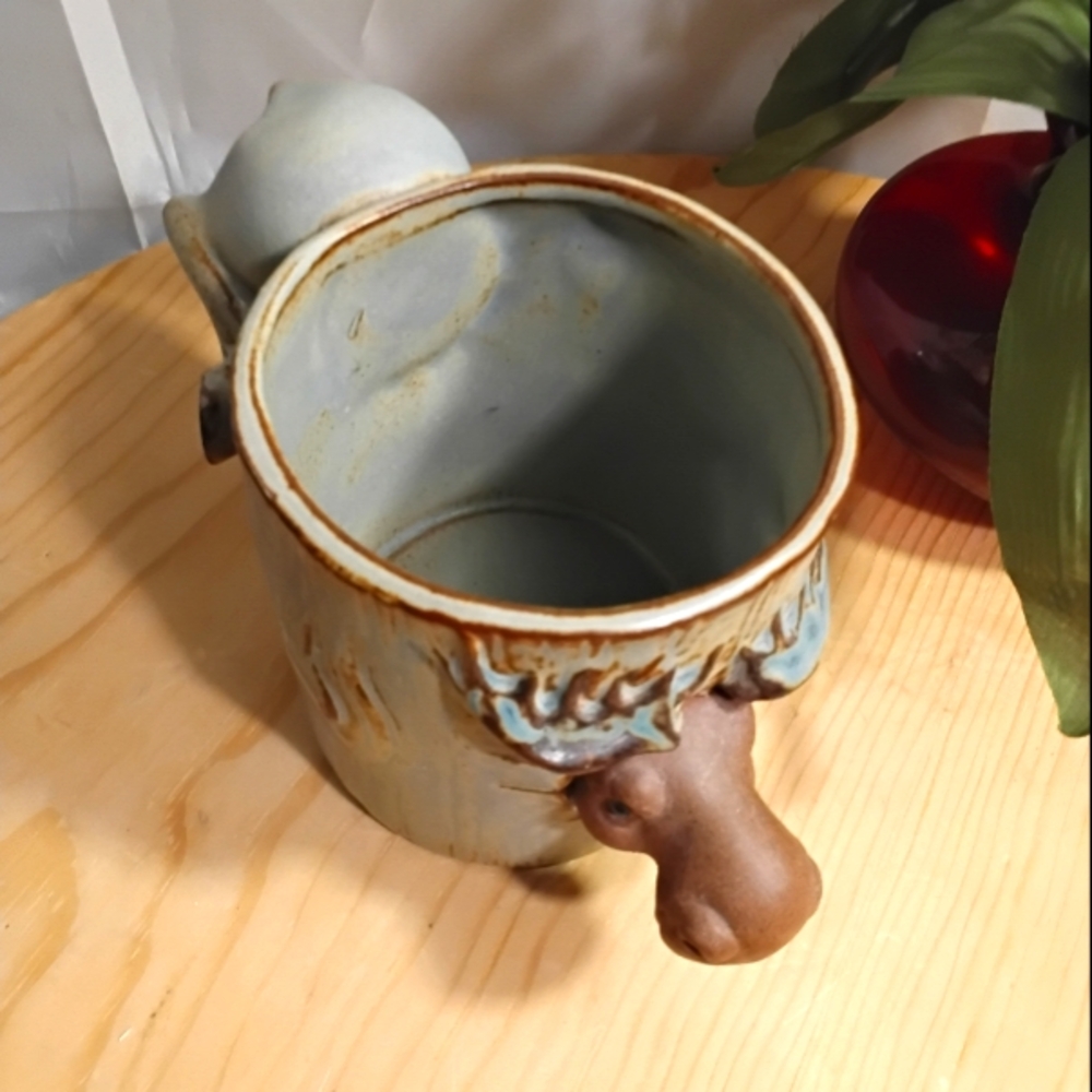 GIFTCRAFT MOOSE STUCK IN TREE COFFEE CUP MUG 3D NOVELTY WESTERN EARTH TONE